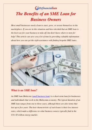 The Benefits of an SME Loan for Business Owners