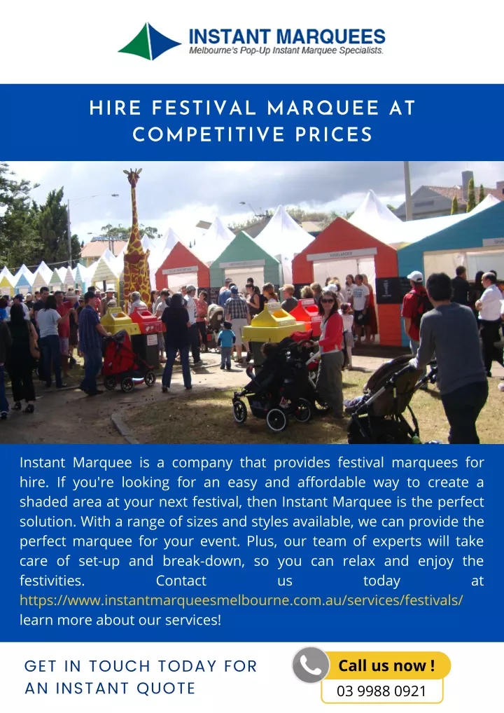 hire festival marquee at competitive prices