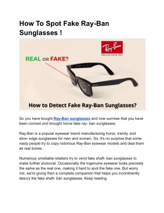 How To Spot Fake Ray-Ban Sunglasses _ Global Eyes