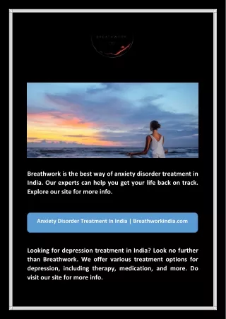 Anxiety Disorder Treatment In India | Breathworkindia.com