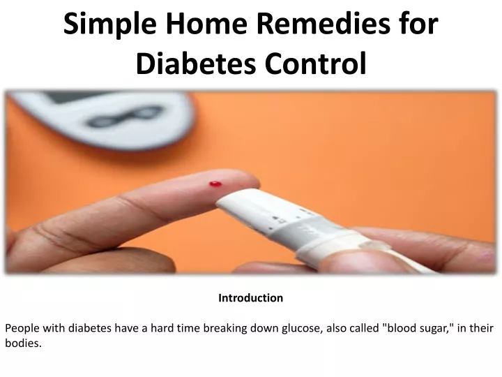 simple home remedies for diabetes control