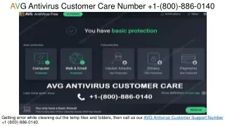 AVG Antivirus Customer Care Number  1-(800)-886-0140