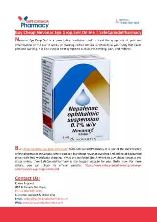 Buy Cheap Nevanac Eye Drop 5ml Online
