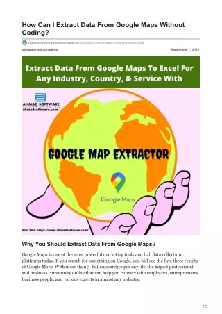 how can i extract data from google maps without
