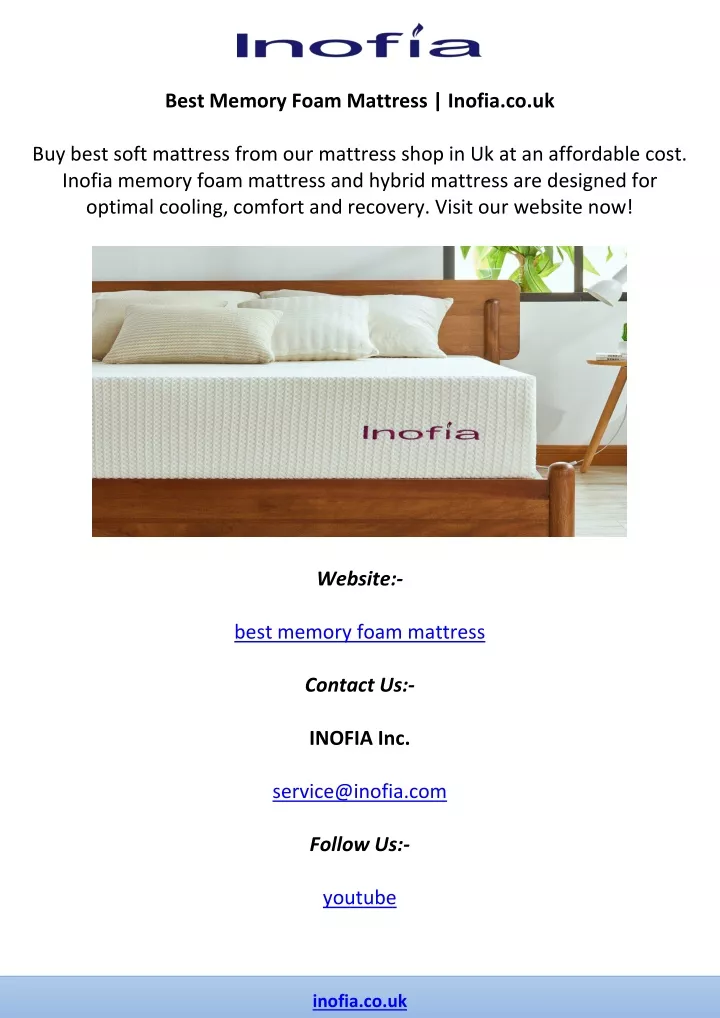 best memory foam mattress inofia co uk