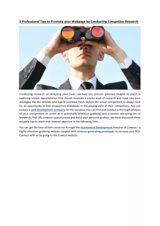 3 professional tips to promote your webpage