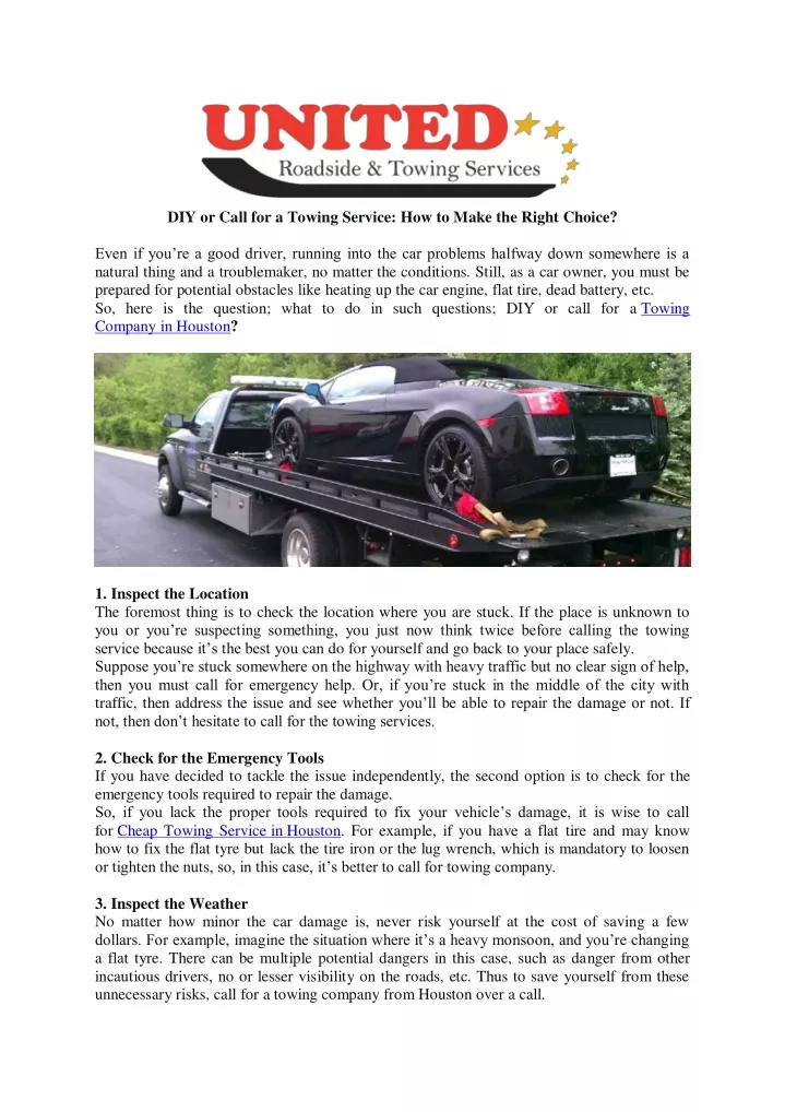 diy or call for a towing service how to make