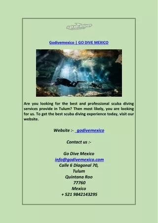 Godivemexico GO DIVE MEXICO