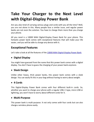 take your charger to the next level with digital