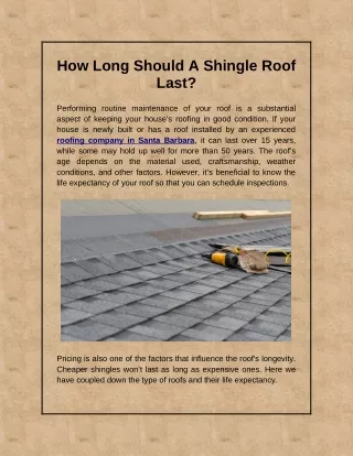 How Long Should A Shingle Roof Last?