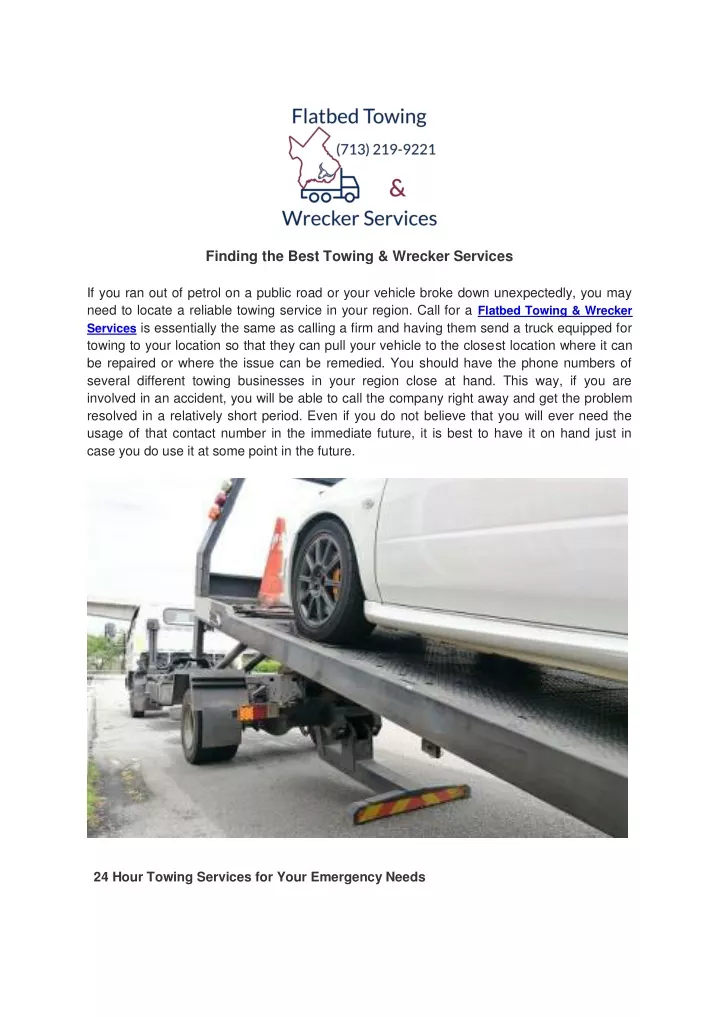 finding the best towing wrecker services