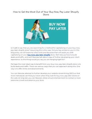 how to get the most out of your buy now pay later