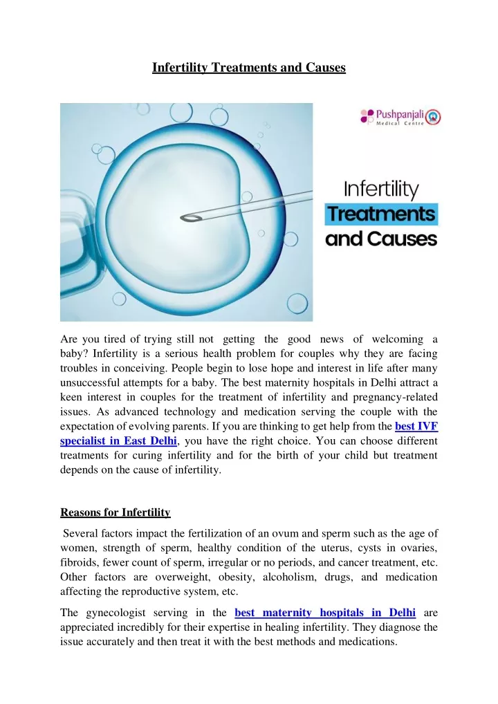 infertility treatments and causes