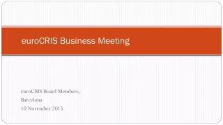 euroCRIS Business Meeting