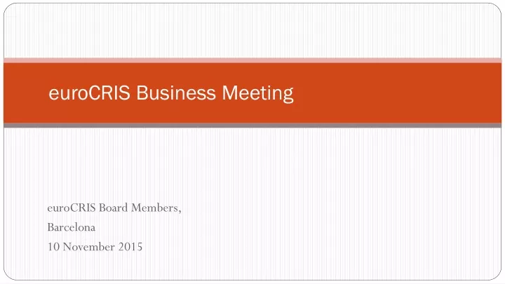 eurocris business meeting