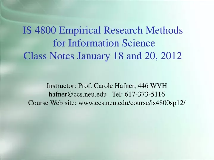 is 4800 empirical research methods