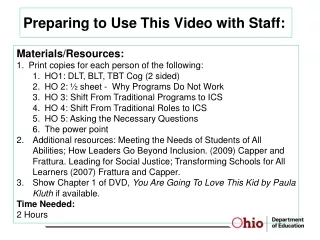 Preparing to Use This Video with Staff: