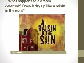 “ What happens to a dream deferred? Does it dry up like a raisin in the sun? ”