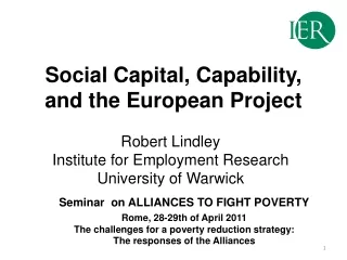 Social Capital, Capability, and the European Project