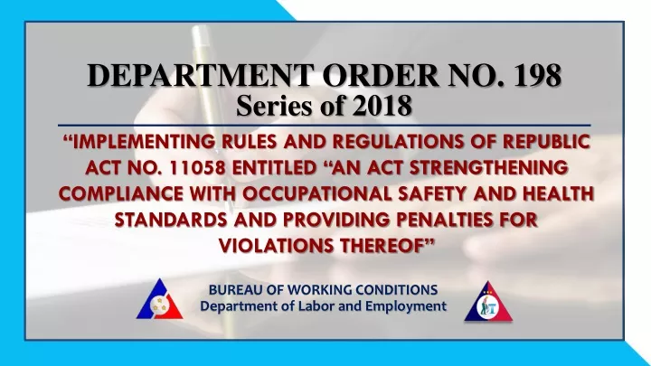 department order no 198 series of 2018