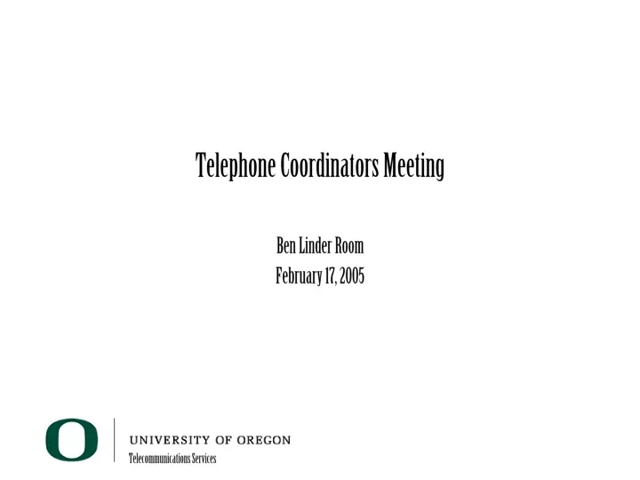 telephone coordinators meeting