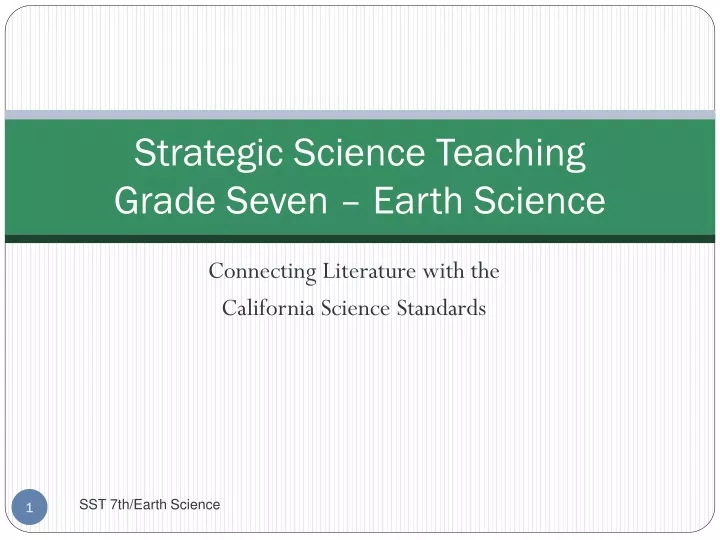 strategic science teaching grade seven earth science