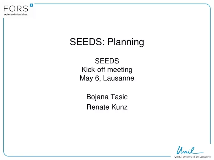 seeds planning