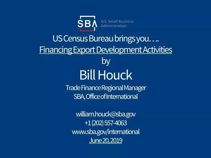 us census bureau brings you financing export