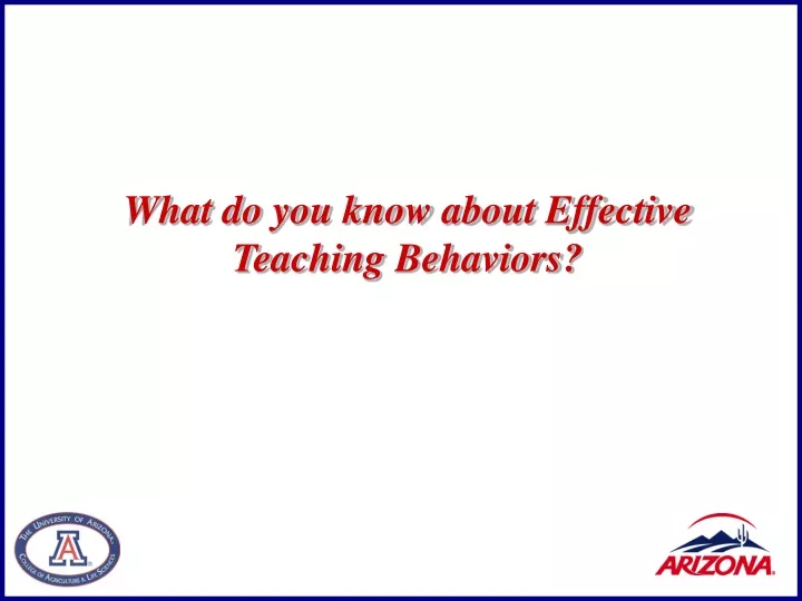what do you know about effective teaching