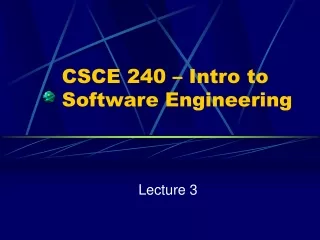 CSCE 240 – Intro to Software Engineering