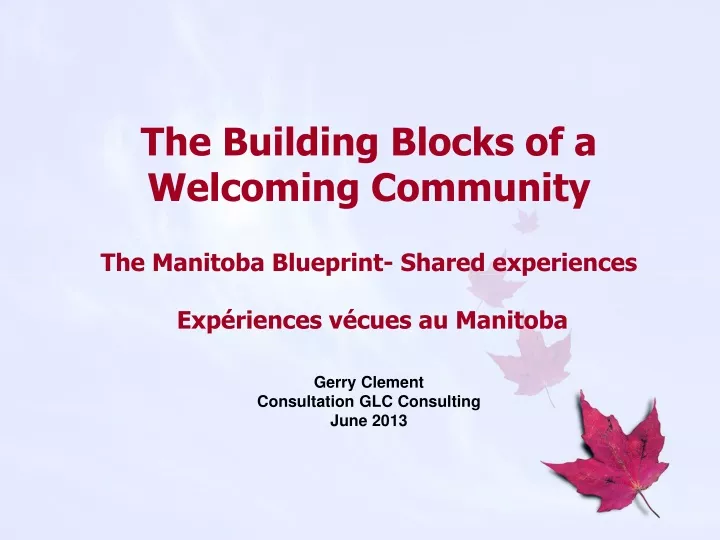 the building blocks of a welcoming community