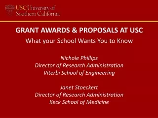 What your School Wants You to  K now Nichole Phillips Director of Research Administration