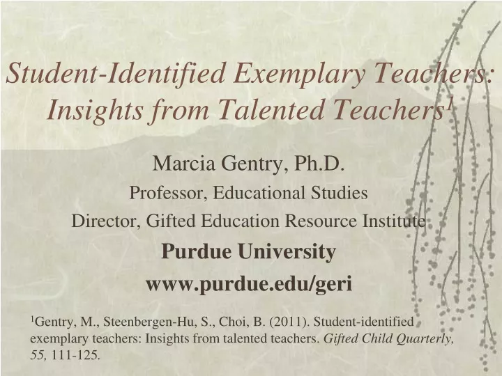 student identified exemplary teachers insights from talented teachers 1