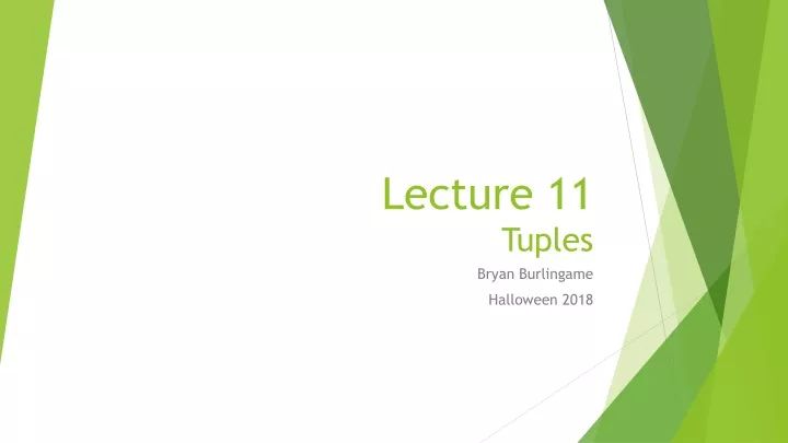 lecture 11 tuples