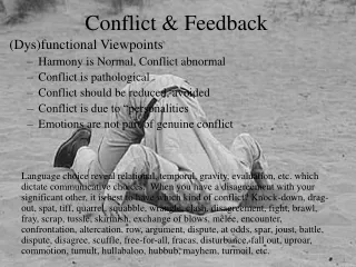 Conflict &amp; Feedback