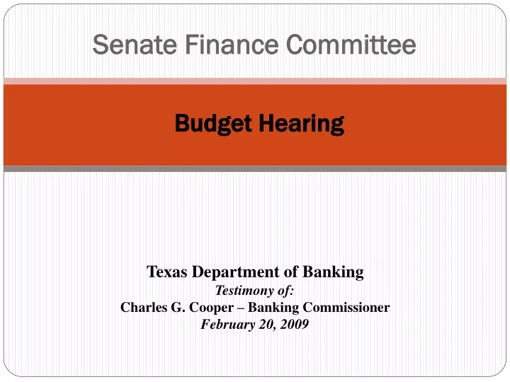 senate finance committee