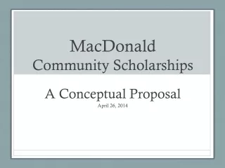 MacDonald Community Scholarships
