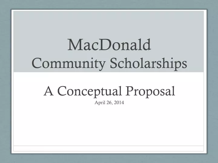 macdonald community scholarships