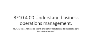 BF10 4.00 Understand business operations management.