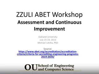 ZZULI ABET Workshop Assessment and Continuous Improvement