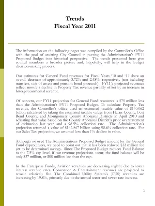Trends Fiscal Year 2011