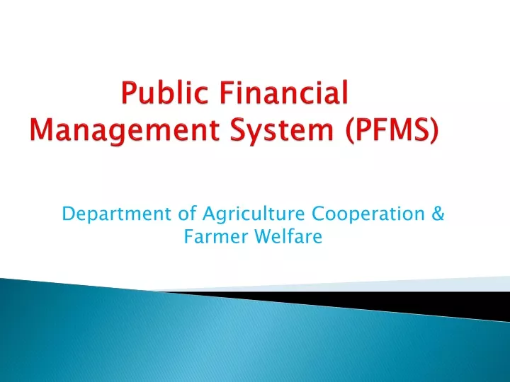 public financial management system pfms