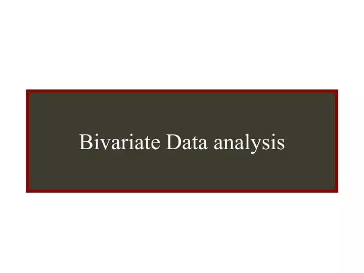 bivariate data analysis