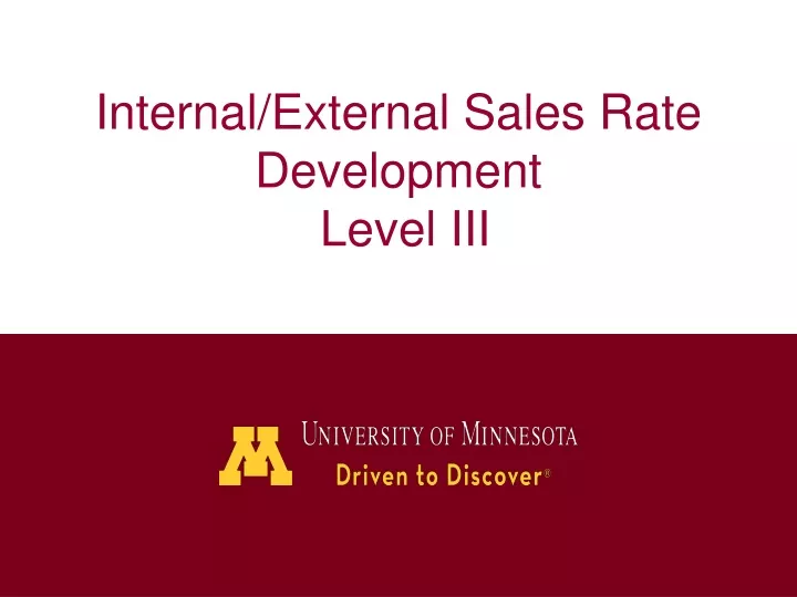 internal external sales rate development level iii