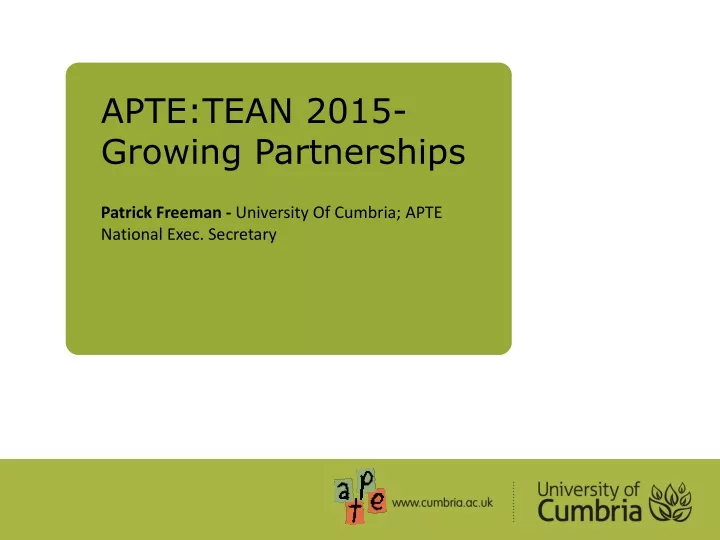 apte tean 2015 growing partnerships