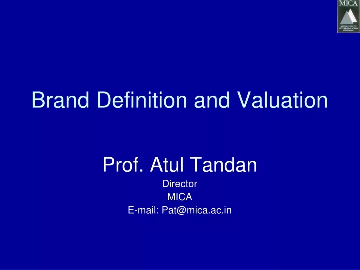 brand definition and valuation