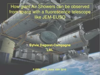 How giant Air Showers can be observed from space with a fluorescence telescope like JEM-EUSO