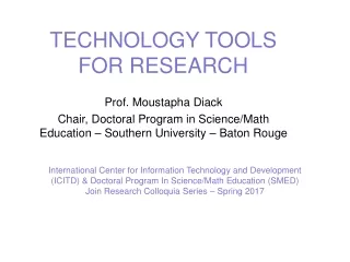 TECHNOLOGY TOOLS FOR RESEARCH