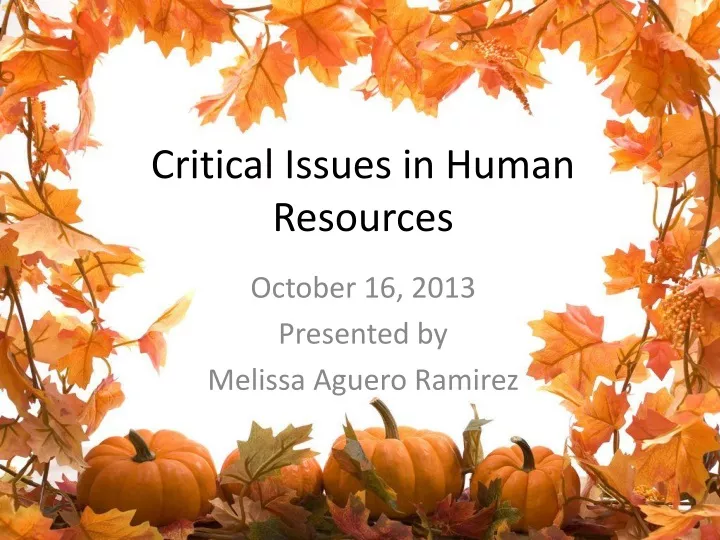 critical issues in human resources