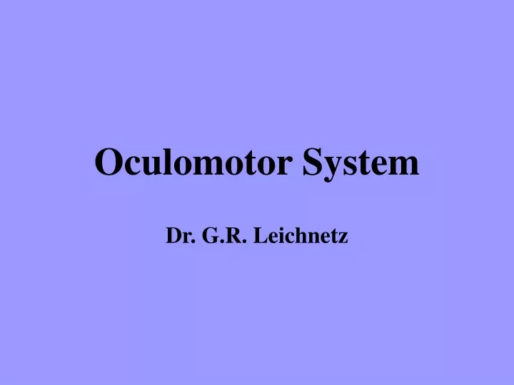 oculomotor system